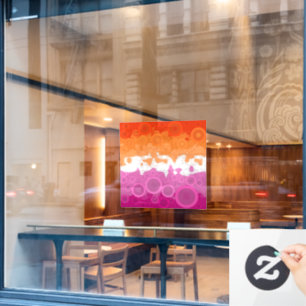 Autocollant Pour Fenêtre Drapeau de fierté lesbienne abstrait groovy bohème