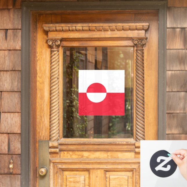 Autocollant Pour Fenêtre Drapeau du Groenland (Porte d'accueil)