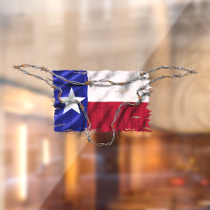 Autocollant Pour Fenêtre Drapeau du Texas patriotique Barbed Wire Bull Horn