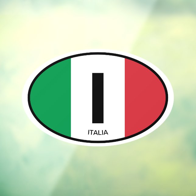 Autocollant Pour Fenêtre Drapeau italien code pays oval vinyle voiture (Feuille 3)
