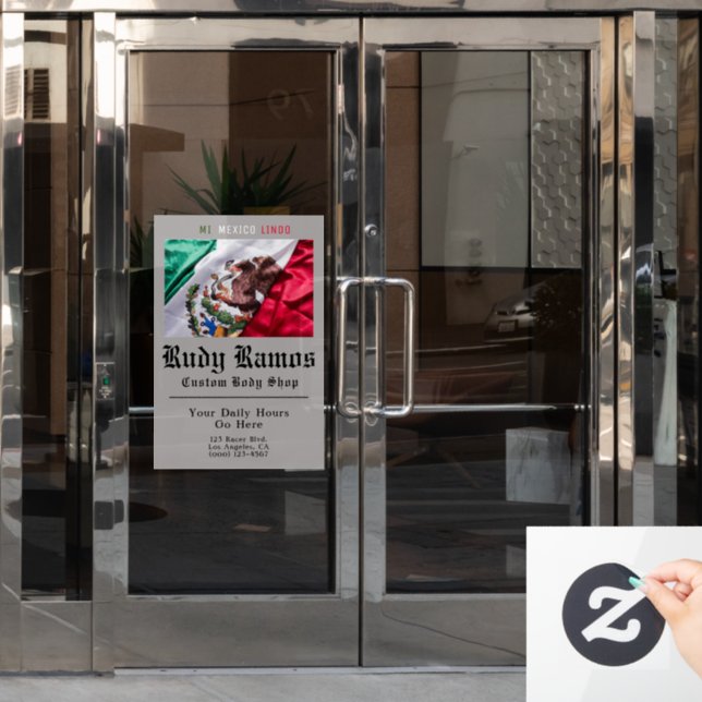 Autocollant Pour Fenêtre Drapeau mexicain Fenêtre d'entreprise Clôture Heur (Porte de bureau)