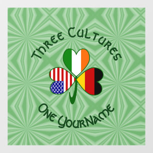 Autocollant Pour Fenêtre Drapeaux Allemagne Irlande États-Unis Trèfle Perso