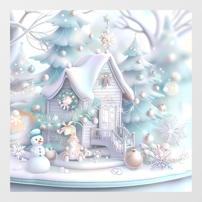 Autocollant Pour Fenêtre Dreamy Christmas Gingerbread Maison Clouage (Feuille)
