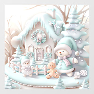 Autocollant Pour Fenêtre Dreamy Christmas Gingerbread Maison Clouage