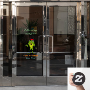 Autocollant Pour Fenêtre Drôle grenouille avec chapeau dessus dessin animé