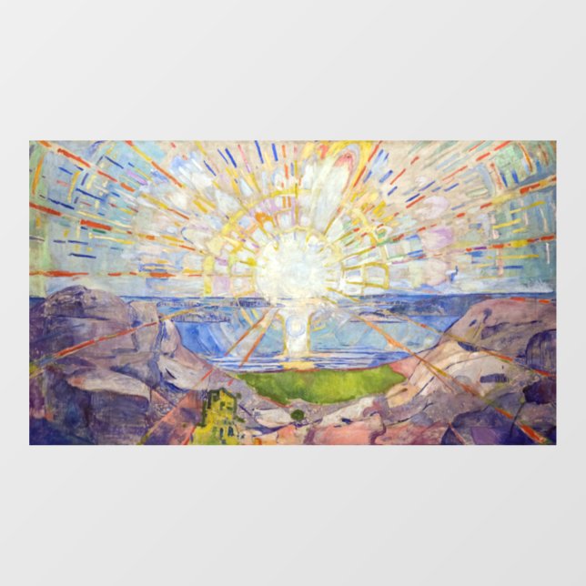 Autocollant Pour Fenêtre Edvard Munch - Le Soleil 1911 (Feuille)