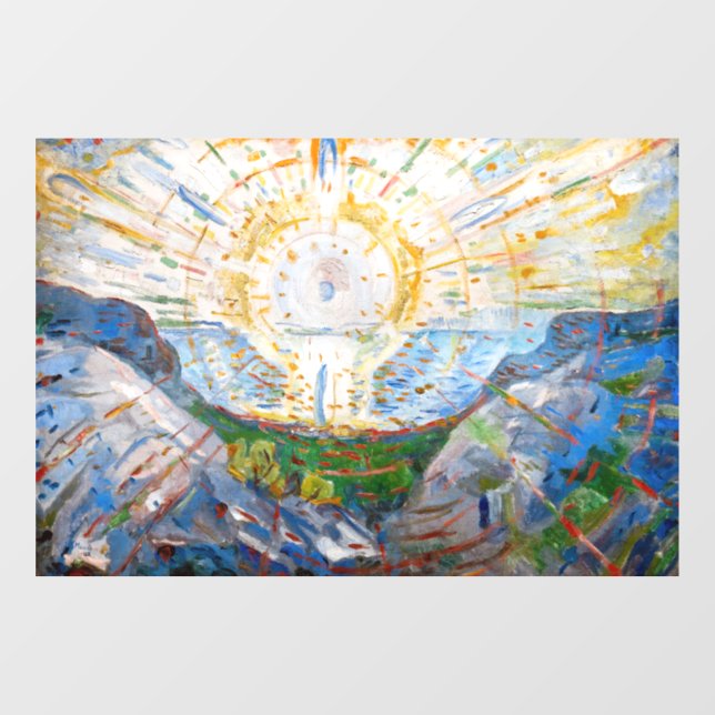 Autocollant Pour Fenêtre Edvard Munch - Le Soleil 1912 (Feuille)