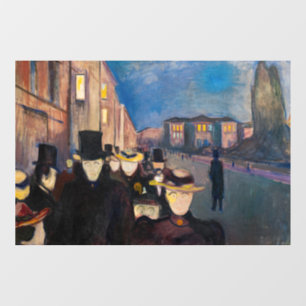 Autocollant Pour Fenêtre Edvard Munch - Soirée sur Karl Johan Street