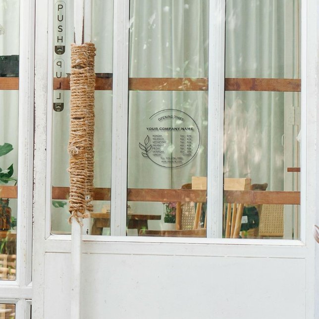 Autocollant Pour Fenêtre Élégant Black Small Business Heures d'ouverture (Créateur téléchargé)