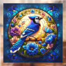 Élégant Bleu Jay Vitrage Vitrage Clouissage