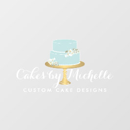 Autocollant Pour Fenêtre Élégant Boulangerie de gâteau bleu transparent Clo