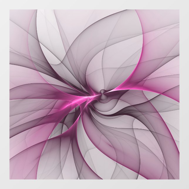 Autocollant Pour Fenêtre Elégant Chaos Moderne Abstrait rose Fractal Art (Feuille)