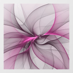 Autocollant Pour Fenêtre Élégant Chaos Moderne Art Fractal Abstrait Rose