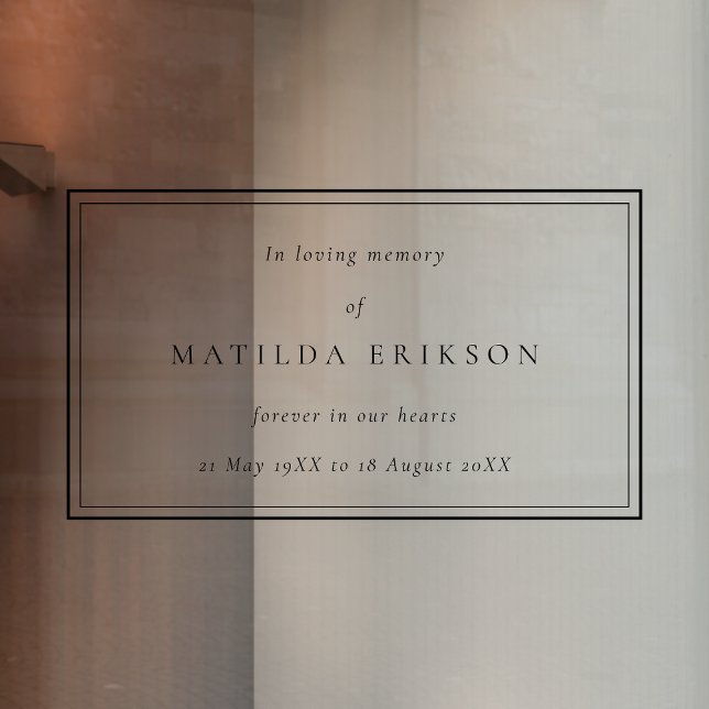 Autocollant Pour Fenêtre Élégant enterrement | Fête classique de la vie (Créateur téléchargé)