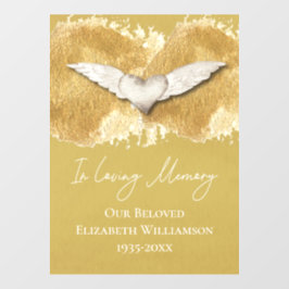 Autocollant Pour Fenêtre Elégant Heart Wings Love Memory Remembrance