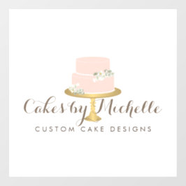 Autocollant Pour Fenêtre Élégante boulangerie au gâteau rose