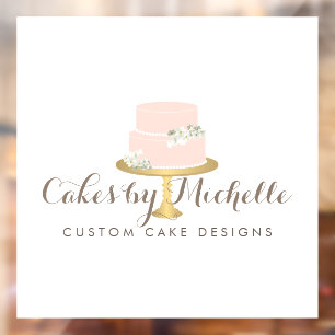 Autocollant Pour Fenêtre Élégante boulangerie au gâteau rose