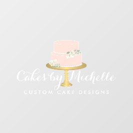 Autocollant Pour Fenêtre Élégante boulangerie de gâteau rose transparent
