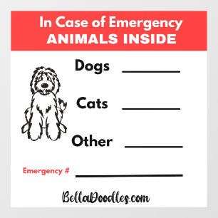 Autocollant Pour Fenêtre En Coque d'urgence - Animaux à l'intérieur du clin