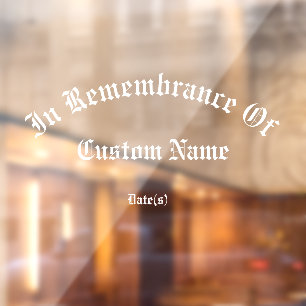Autocollant Pour Fenêtre En souvenir Hommage géant