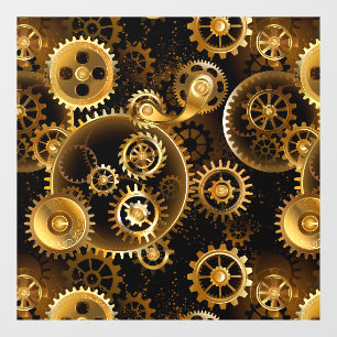 Autocollant Pour Fenêtre Engrenages en laiton Steampunk sans couture