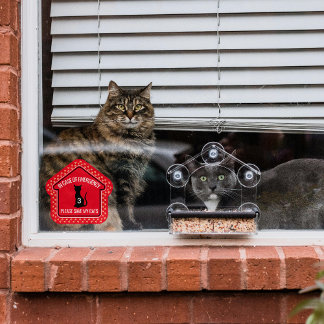 Autocollant Pour Fenêtre Enregistrer mon alerte de sécurité pour chats Prem