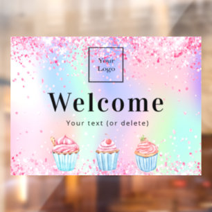 Autocollant Pour Fenêtre Enseigne de boulangerie pâtisserie bienvenue holog