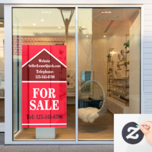 Autocollant Pour Fenêtre ENSEIGNE DE VENTE Géante en Gras Immobilier