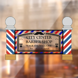 Autocollant Pour Fenêtre Enseignes personnalisées de salon de coiffure vint
