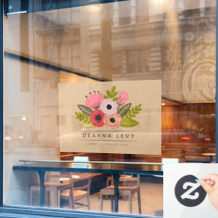 Autocollant Pour Fenêtre Entreprise de Bouquets de Fleurs Promotionnelle en