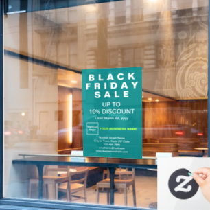 Autocollant Pour Fenêtre Entreprise Noir Vendredi Vente Turquoise Vert