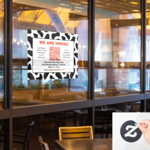 Autocollant Pour Fenêtre Entreprise Nous recrutons QR Code Personnaliser  