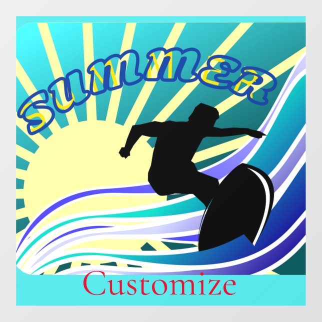 Autocollant Pour Fenêtre Été Surf Fun Thunder_Cove (Feuille)