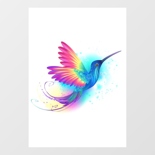 Autocollant Pour Fenêtre Exotic Rainbow Hummingbird (Feuille)