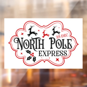 Autocollant Pour Fenêtre Express Festif de Noël au pôle Nord