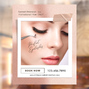 Autocollant Pour Fenêtre Extension de cils esthétique élégant rose personna