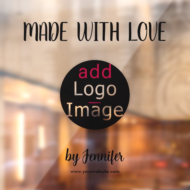 Autocollant Pour Fenêtre Fabriqué Avec Amour Moderne Professionnel Logo Per (Feuille 2)
