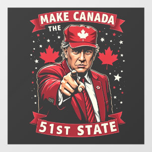 Autocollant Pour Fenêtre Faire de l'Amérique 51e État Canadien Américain