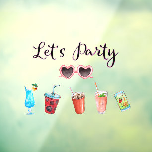 Autocollant Pour Fenêtre Faisons la fête Summer Soiree 