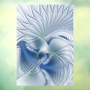 Autocollant Pour Fenêtre Fantaisie dynamique Abstrait Tons bleus Art fracta