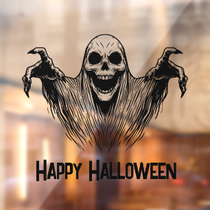 Autocollant Pour Fenêtre Fantôme effrayant Joyeux Halloween Clôture de fenê