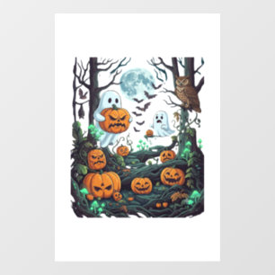 Autocollant Pour Fenêtre Fantômes d'Halloween Citrouilles effrayantes Hibou