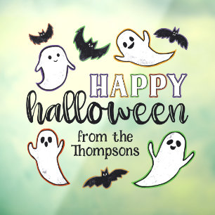 Autocollant Pour Fenêtre Fantômes et chauves-souris en mouvement Halloween 