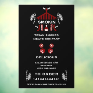 Autocollant Pour Fenêtre Farmers Market Smokehouse Meat