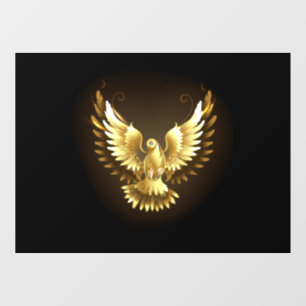 Autocollant Pour Fenêtre Faux Gold Foil Peace Dove en noir