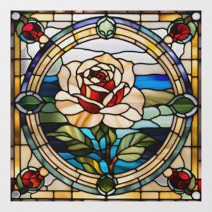 Autocollant Pour Fenêtre Faux Vitrail Rose simple rose