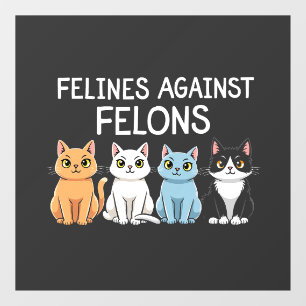 Autocollant Pour Fenêtre Felines contre les criminels Trump Harris Election