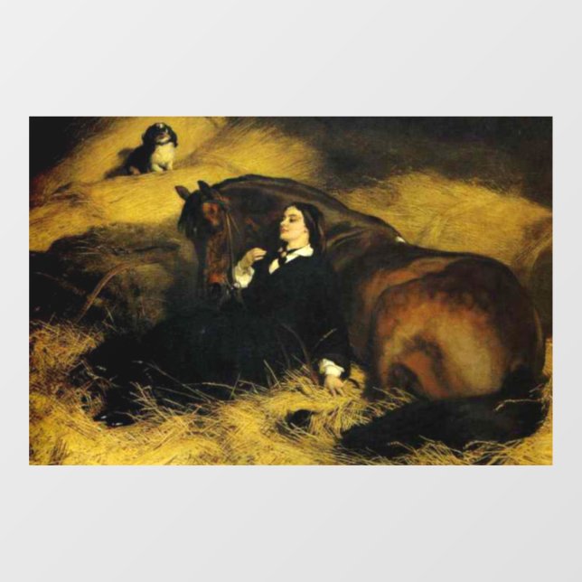 Autocollant Pour Fenêtre Femme et Cheval (Feuille)