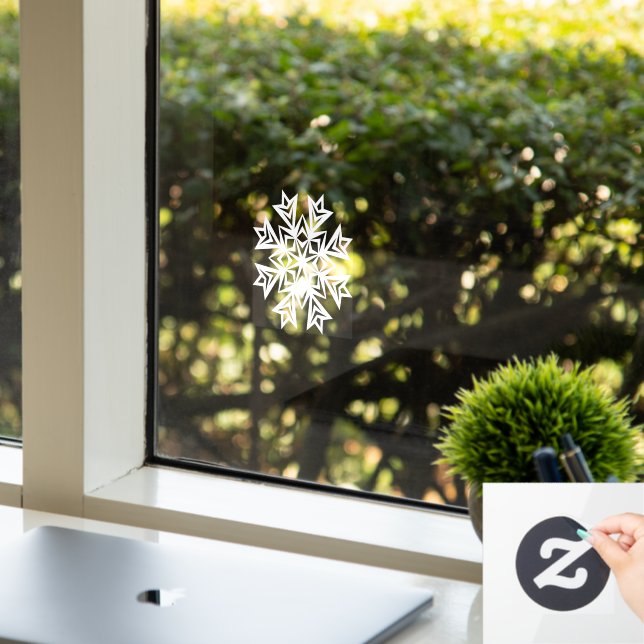 Autocollant Pour Fenêtre fenêtre de flocon de neige d'hiver (Bureau)