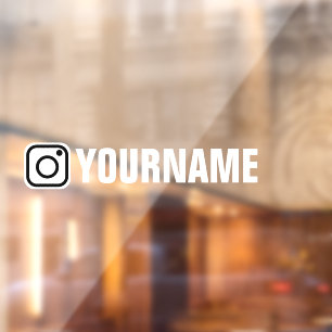 Autocollant Pour Fenêtre Fenêtre de nom d'instagram personnalisé avec logo